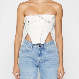 Manière De Voir Vegan Leather Biker Corset